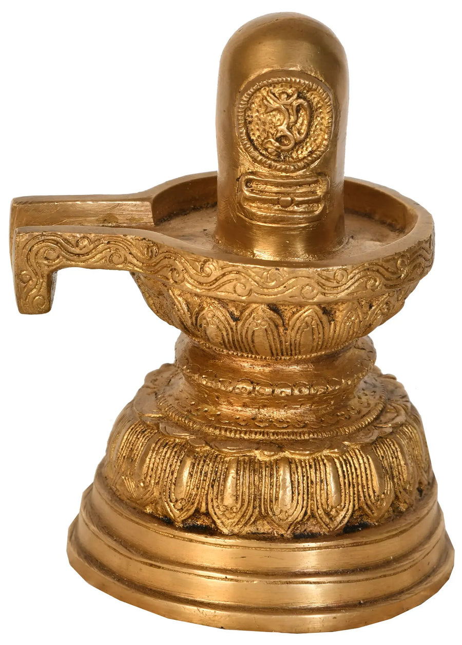 6" Brass Shiva Linga Idol Handmade for Pooja