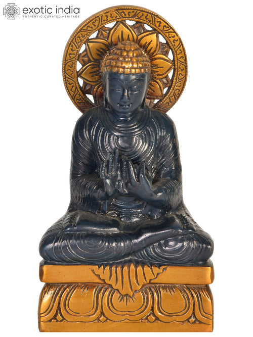 7" Tibetan Buddhist Buddha Dharmachakra Mudra Brass Statue Handmade