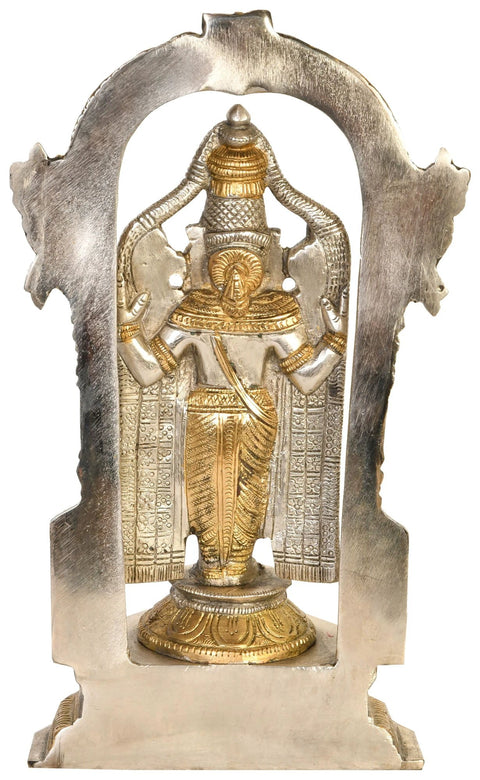 11" Lord Venkateshvara as Balaji at Tirupati Brass Statue | Handmade | Made in India