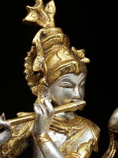 16" Dancing Radha Krishna In Brass | Handmade | Made In India