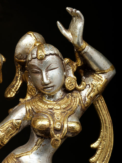 16" Dancing Radha Krishna In Brass | Handmade | Made In India