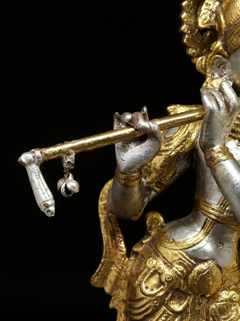 16" Dancing Radha Krishna In Brass | Handmade | Made In India
