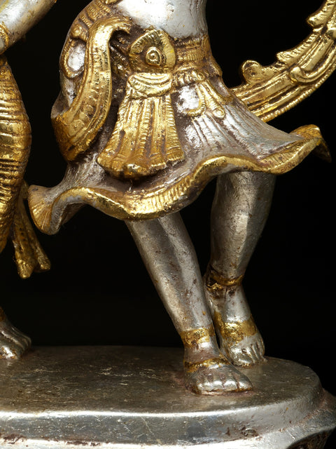 16" Dancing Radha Krishna In Brass | Handmade | Made In India