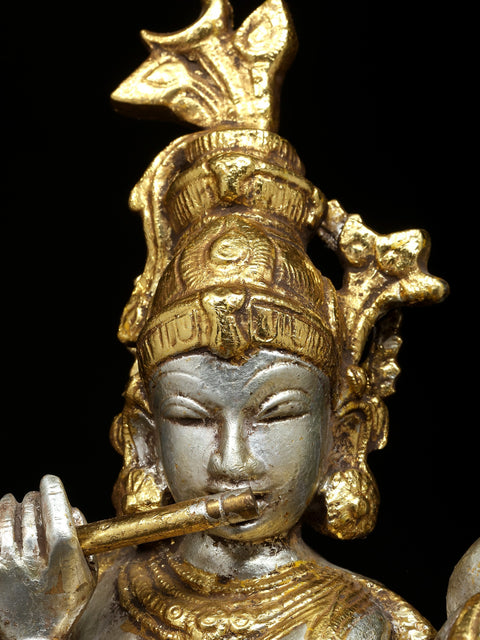 16" Dancing Radha Krishna In Brass | Handmade | Made In India