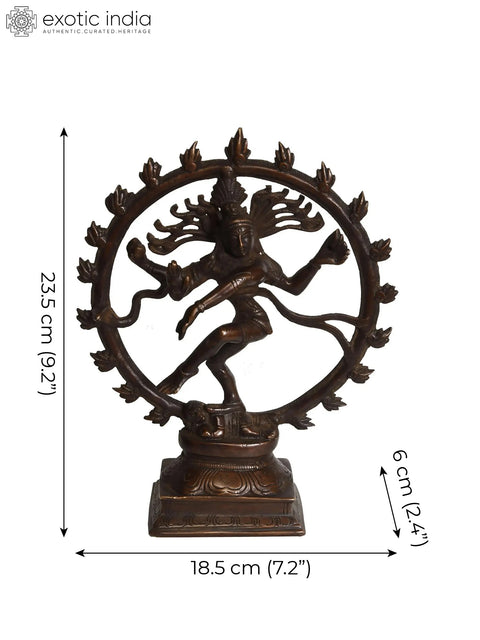 9" Nataraja Brass Statue | Handmade | Made in India