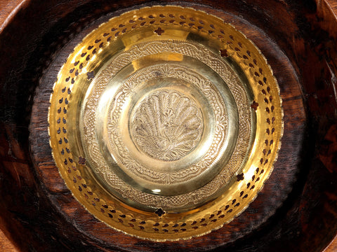 Peacock Fruit Bowl in Brass