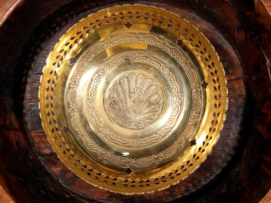 Handmade Peacock Brass Fruit Bowl for Home Decor