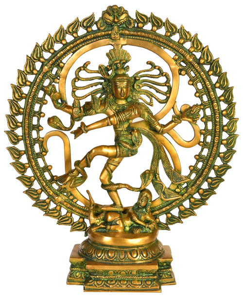 19" Nataraja OM Brass Statue Handmade