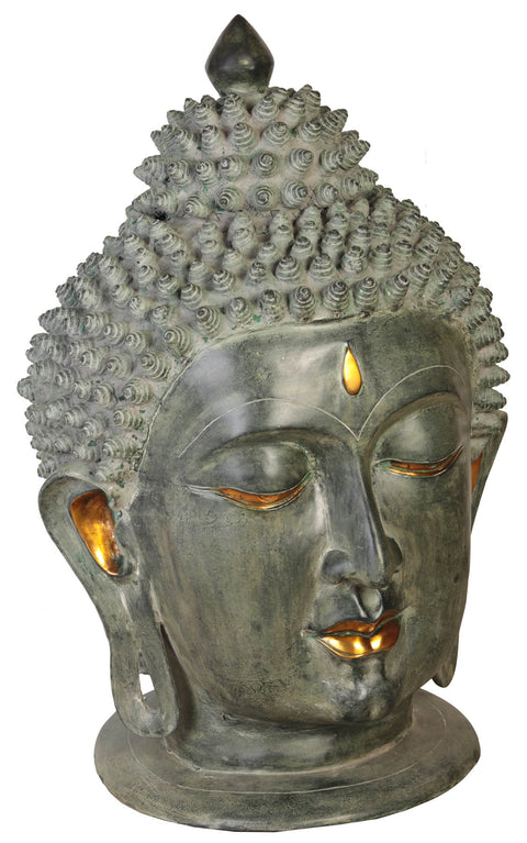 29" Super Large Fine Buddha Head in Brass | Handmade | Made in India
