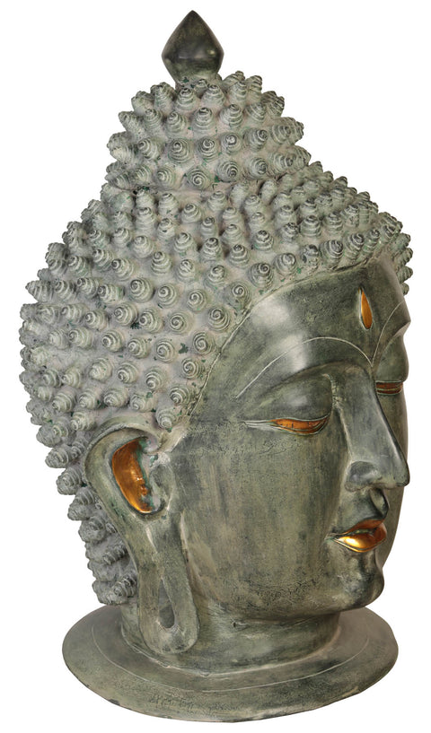 29" Super Large Fine Buddha Head in Brass | Handmade | Made in India