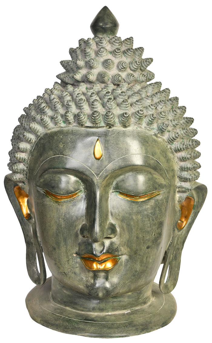 29" Super Large Fine Buddha Head in Brass | Handmade | Made in India