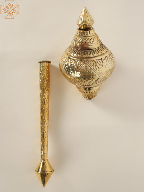 Brass Lord Hanuman Weapon - Mace (Multiple Sizes)