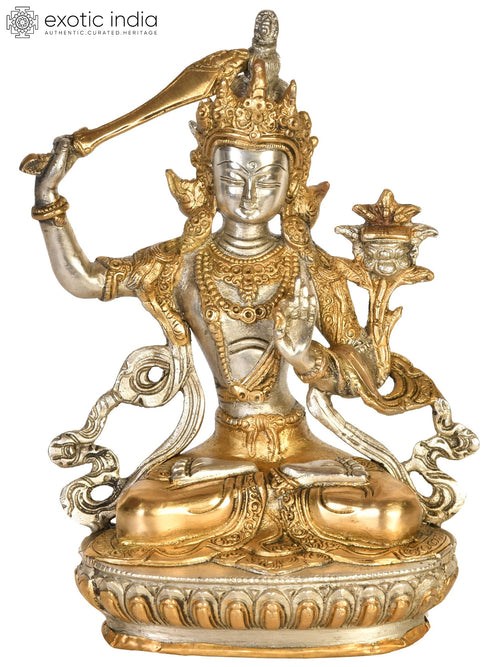 Buddhist Deity Manjushri Handmade Brass Sculpture