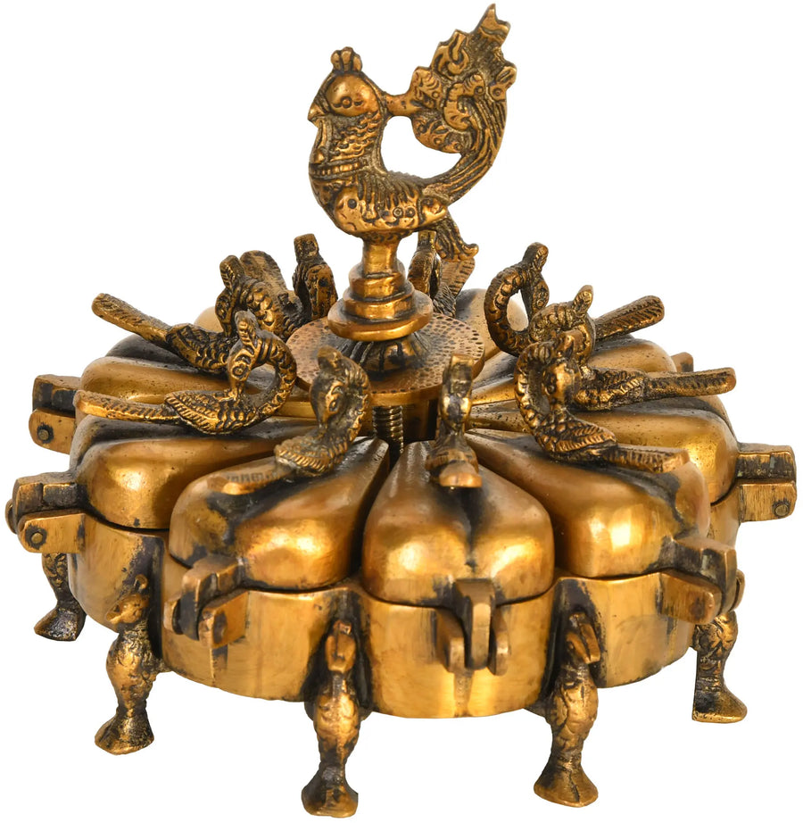 5" Brass Peacock Ritual Box Handmade