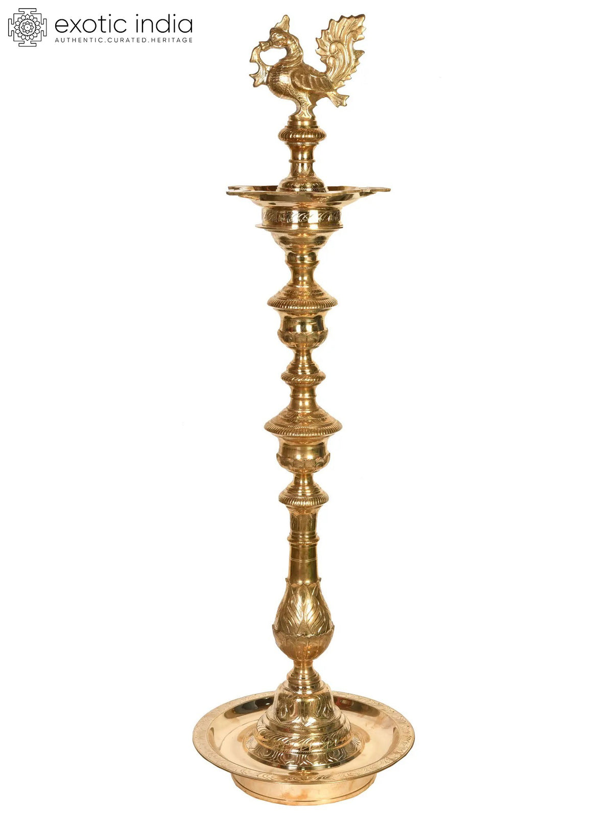 43" Large Size Mayur Lamp in Brass | Handmade | Made in India