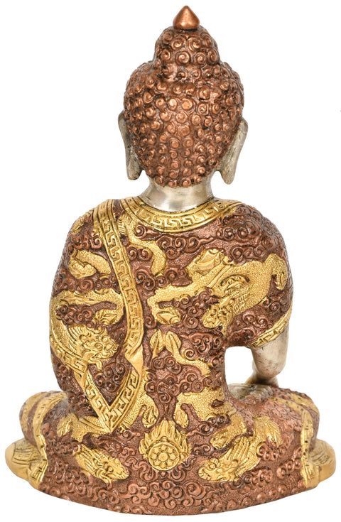 8" Lord Buddha in Mara Vijay Mudra (Tibetan Buddhist Deity) In Brass | Handmade | Made In India