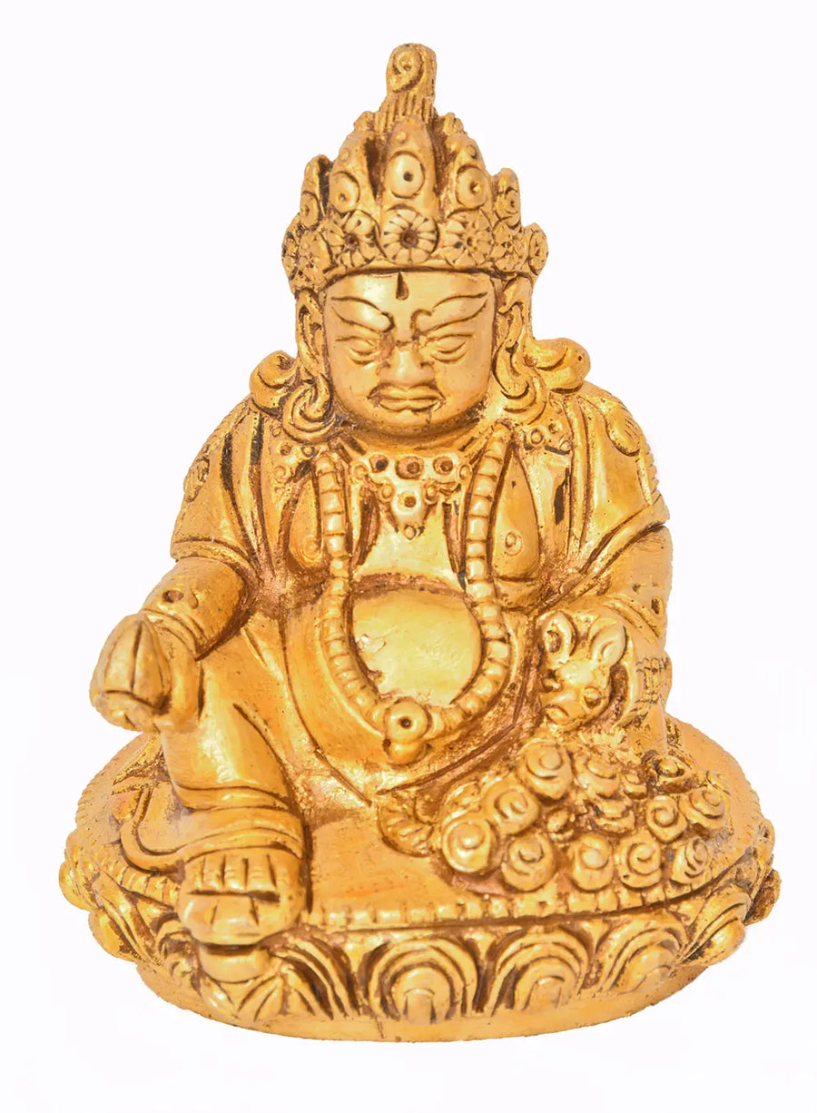 Kubera God of Wealth Brass Statue Small Handmade Home Decor