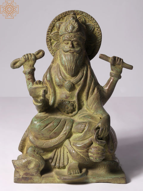7" Lord Vishwakarma In Brass | Handmade | Made In India