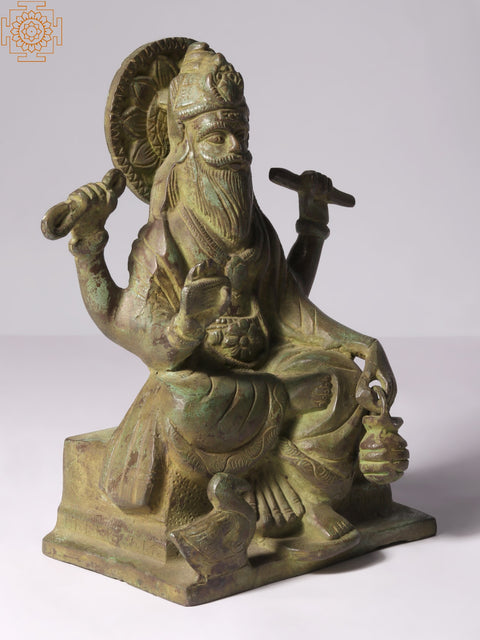 7" Lord Vishwakarma In Brass | Handmade | Made In India