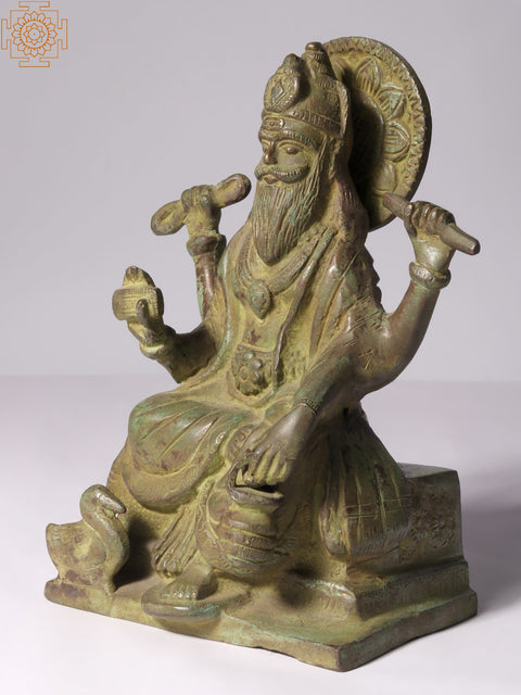 7" Lord Vishwakarma In Brass | Handmade | Made In India