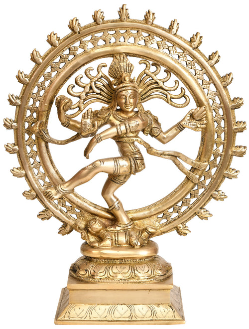 13" Nataraja Brass Statue Handmade Dancing Shiva Idol