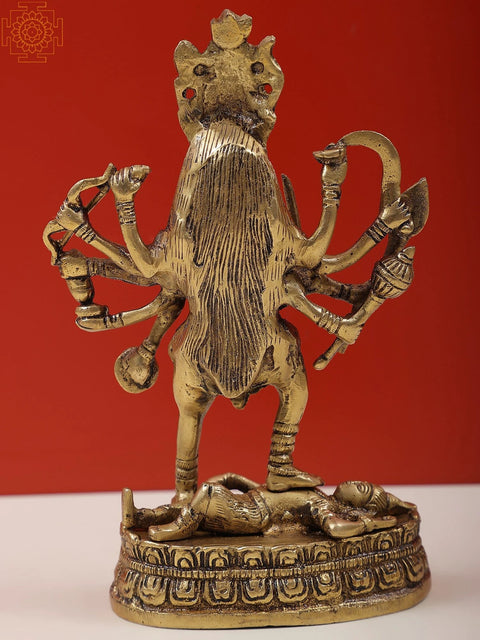 9" Goddess Kali Brass Sculpture | Handmade Brass Statue | Made in India