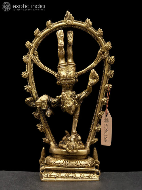 6" Handmade Nataraja Brass Statue Shiva's Tandava Dance Idol