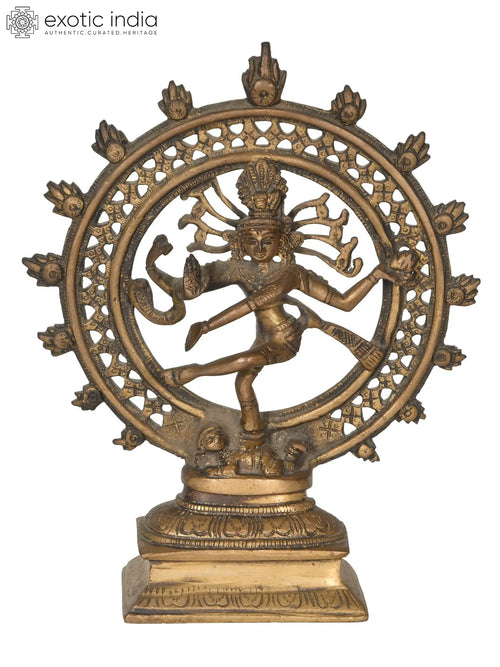 8" Handmade Nataraja Brass Statue for Pooja