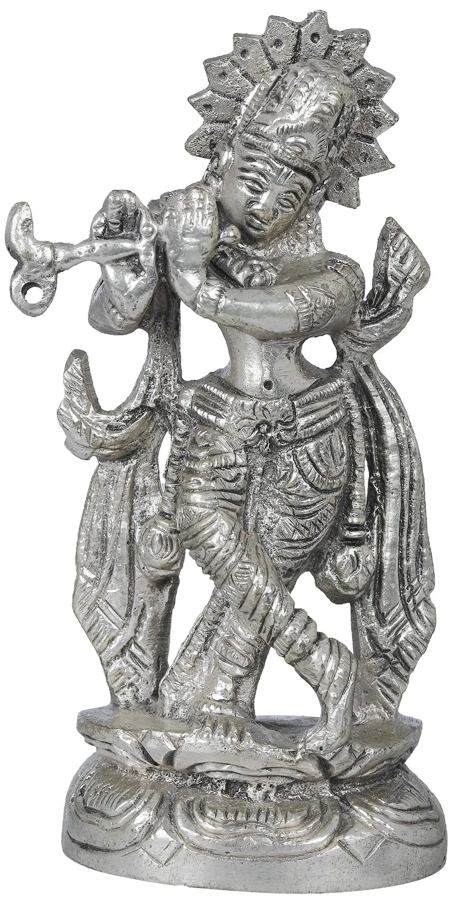 4" Lord Krishna Handmade Brass Statue for Home Pooja