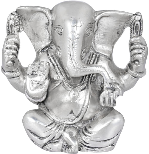3" Ganesha Eating Modak Brass Idol Handmade
