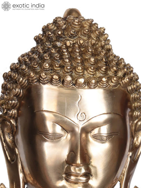 19" Lord Buddha in Earth-Witness Gesture In Brass | Handmade | Made In India