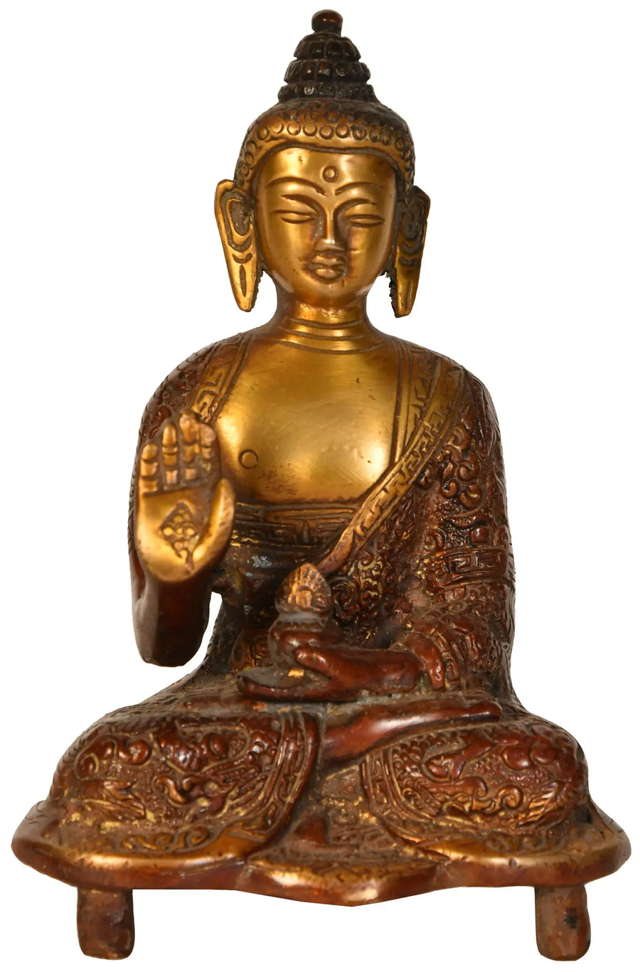 Buddha Granting Abhaya Handmade Brass Statue
