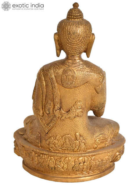 8" Tibetan Buddhist Lord Buddha in Preaching Mudra In Brass | Handmade | Made In India