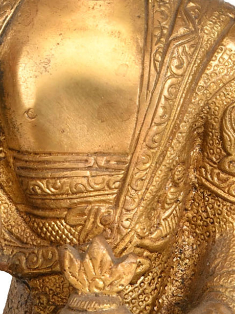 8" Tibetan Buddhist Lord Buddha in Preaching Mudra In Brass | Handmade | Made In India
