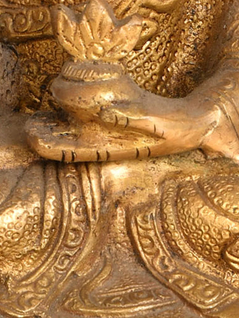 8" Tibetan Buddhist Lord Buddha in Preaching Mudra In Brass | Handmade | Made In India