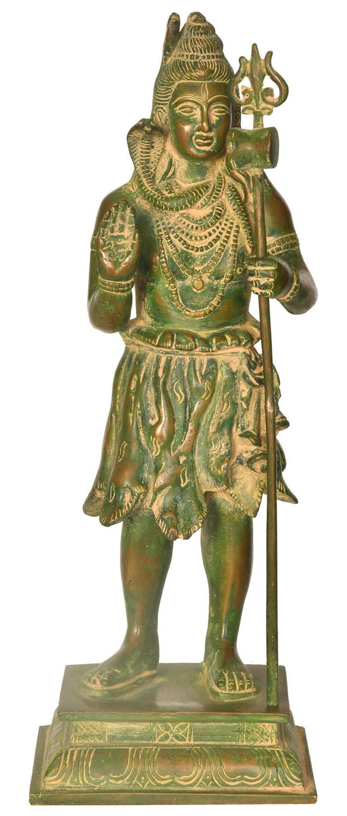 13" Standing Lord Shiva Abhaya Mudra Brass Statue Handmade