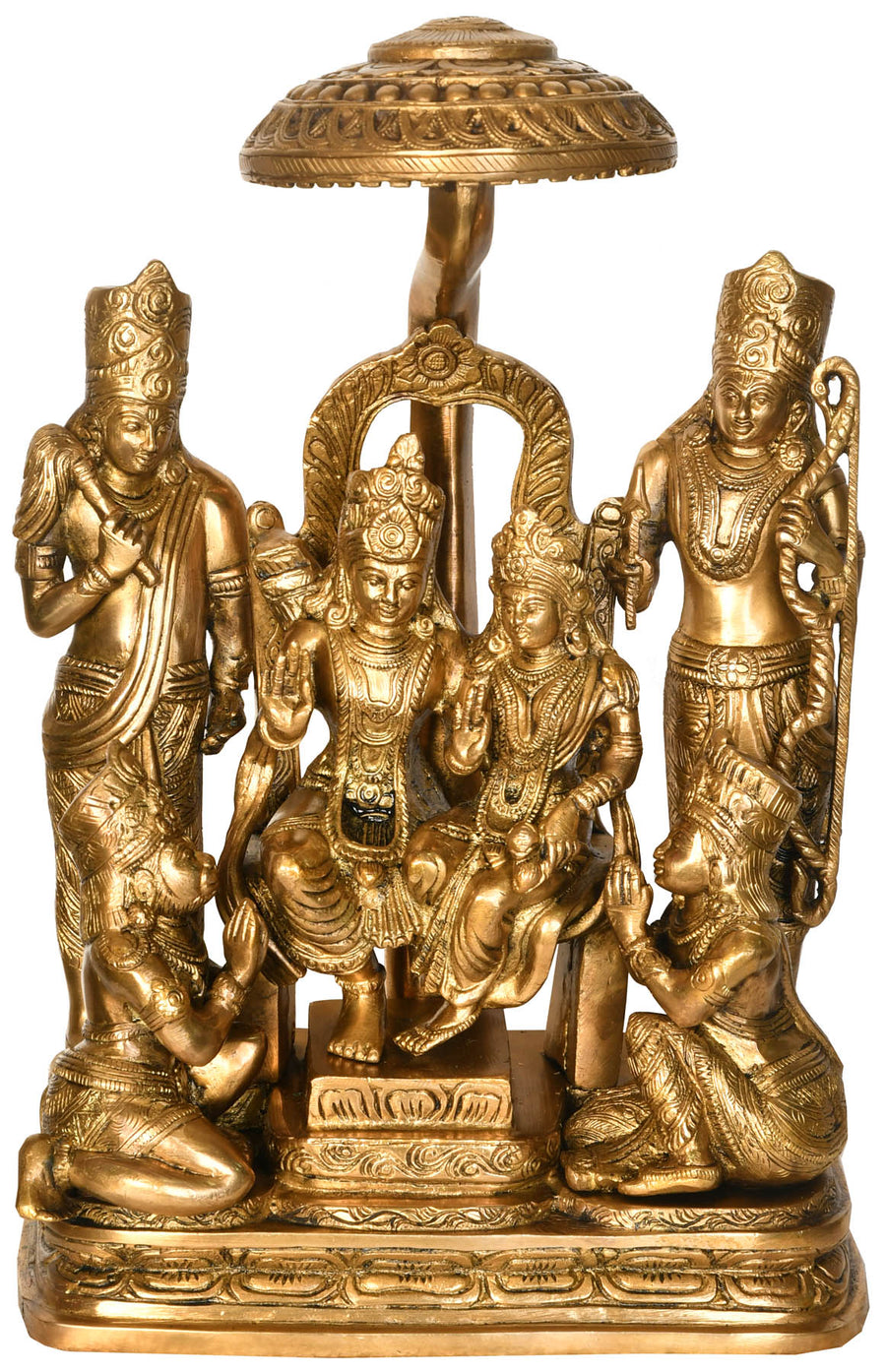 15" Rama Durbar Handmade Brass Statue