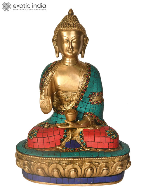 9" Preaching Buddha Tibetan Brass Statue Handmade