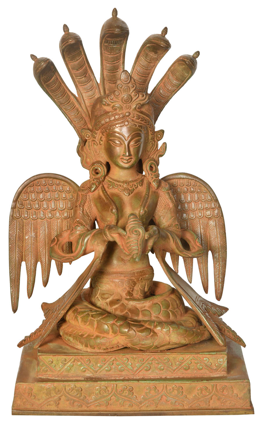 16" Naga-Kanya Snake Woman Brass Statue Handmade