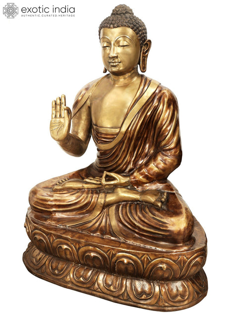 67" Handmade Buddha in Vitarka Mudra Brass Statue | Made In India