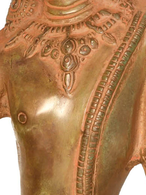 10" Avalokiteshvara Brass Sculpture | Handmade Tibetan Buddhist Deity Idol