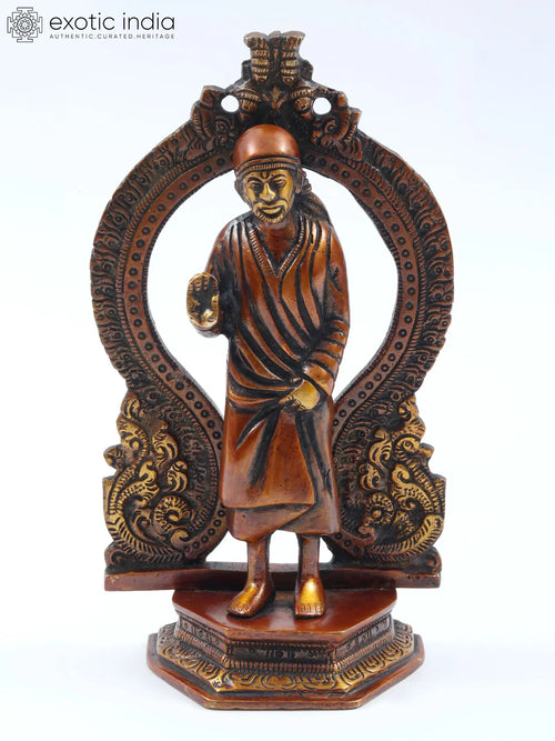 9" Sai Baba Brass Statue for Pooja