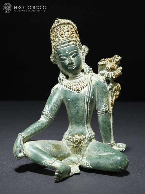 5" Handmade Brass Lord Indra Tibetan Buddhist Statue