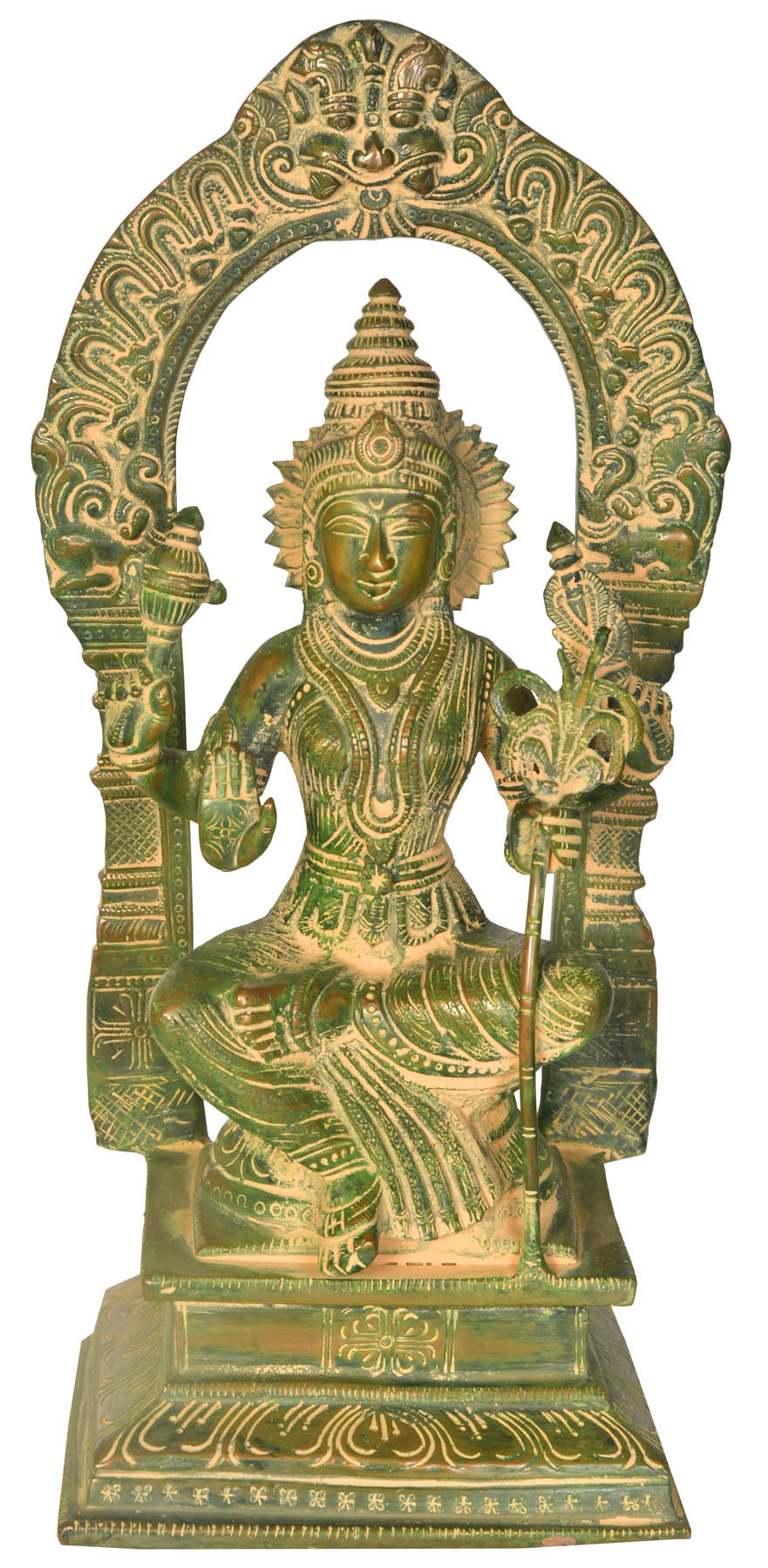 10" Goddess Rajarajeshwari Tripura Sundari Handmade Brass Idol