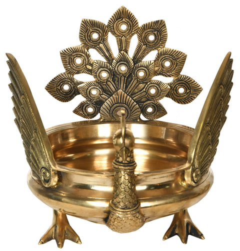 Fine Peacock Urli Fashioned of Exquisite Brass