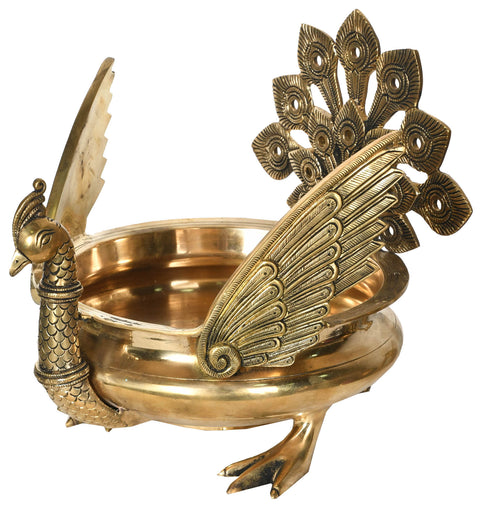 Fine Peacock Urli Fashioned of Exquisite Brass