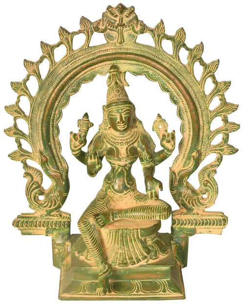 10" Goddess Lakshmi Handmade Brass Statue for Pooja