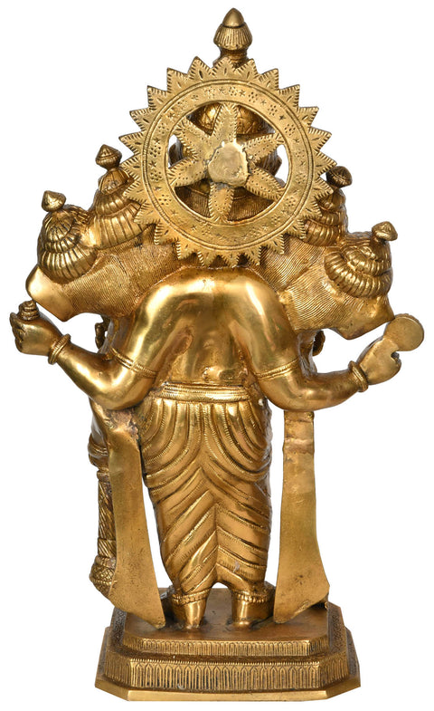 17" Five Headed Ganesha In Brass | Handmade | Made In India