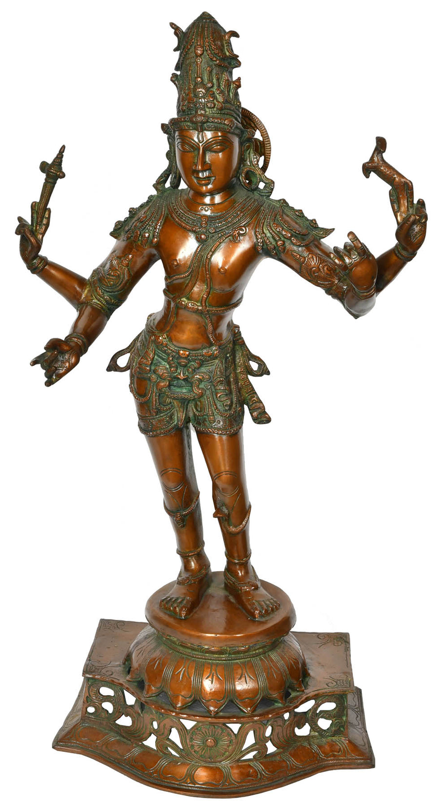 31" Handmade Lord Shiva Pashupatinath Brass Statue