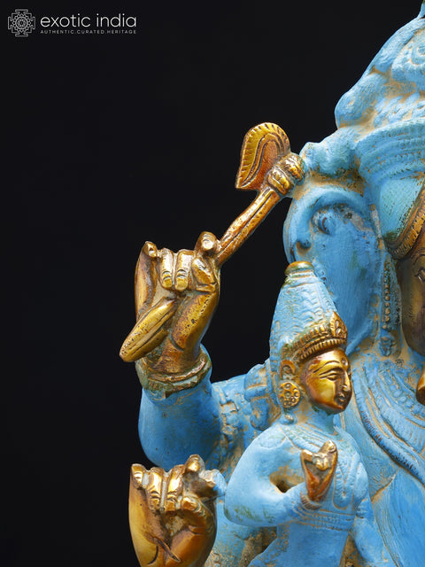 12" Ganesha Statue with Riddhi Siddhi | Handmade Brass Statue | Made in India